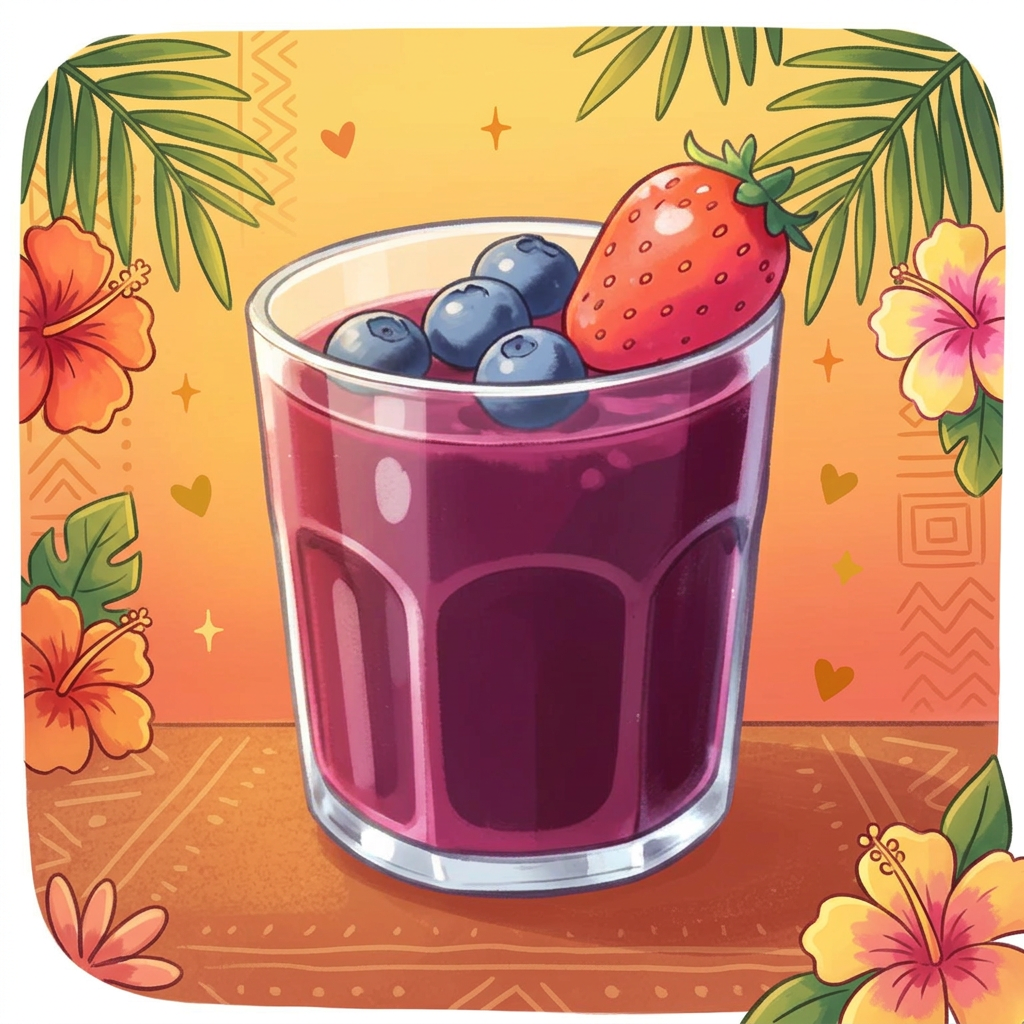 Berry Beet Power juice in a glass