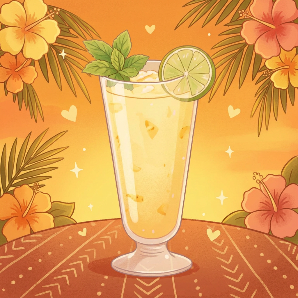 Pineapple Mint Refresher juice in a glass